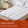 Casabel Surmatelas 120x195 cm 600gsm Extra Moelleux Microfibre Respirante Matelassage Confort 4 Elastiques d Angle New