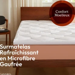 Casabel Surmatelas 140x190 cm Microfibre Rafraichissante 600 GSM 4 cm Epaisseur Fixation Elastique 1 Personne