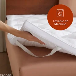 Casabel Surmatelas 180x200 cm Microfibre Rafraichissante 600 GSM 4 cm Epaisseur Fixation Elastique 1-2 Personne Clearance
