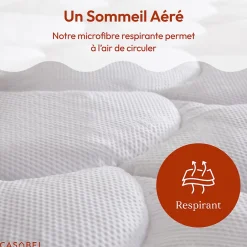 Casabel Surmatelas 150x200 cm Microfibre Rafraichissante 600 GSM 4 cm Epaisseur Fixation Elastique 1-2 Personne Online