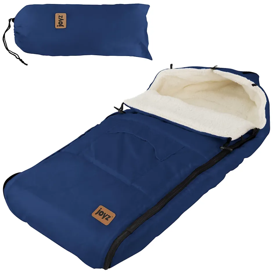 Joyz Chancelière pour poussette bébé 94x48x10 cm bleu en polyester imperméable lavable à 40 grades