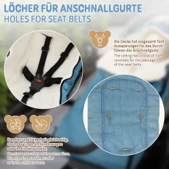 Joyz Chancelière pour poussette bébé 94x48x10 cm bleu jeans en polyester imperméable lavable à 40 grades Clearance