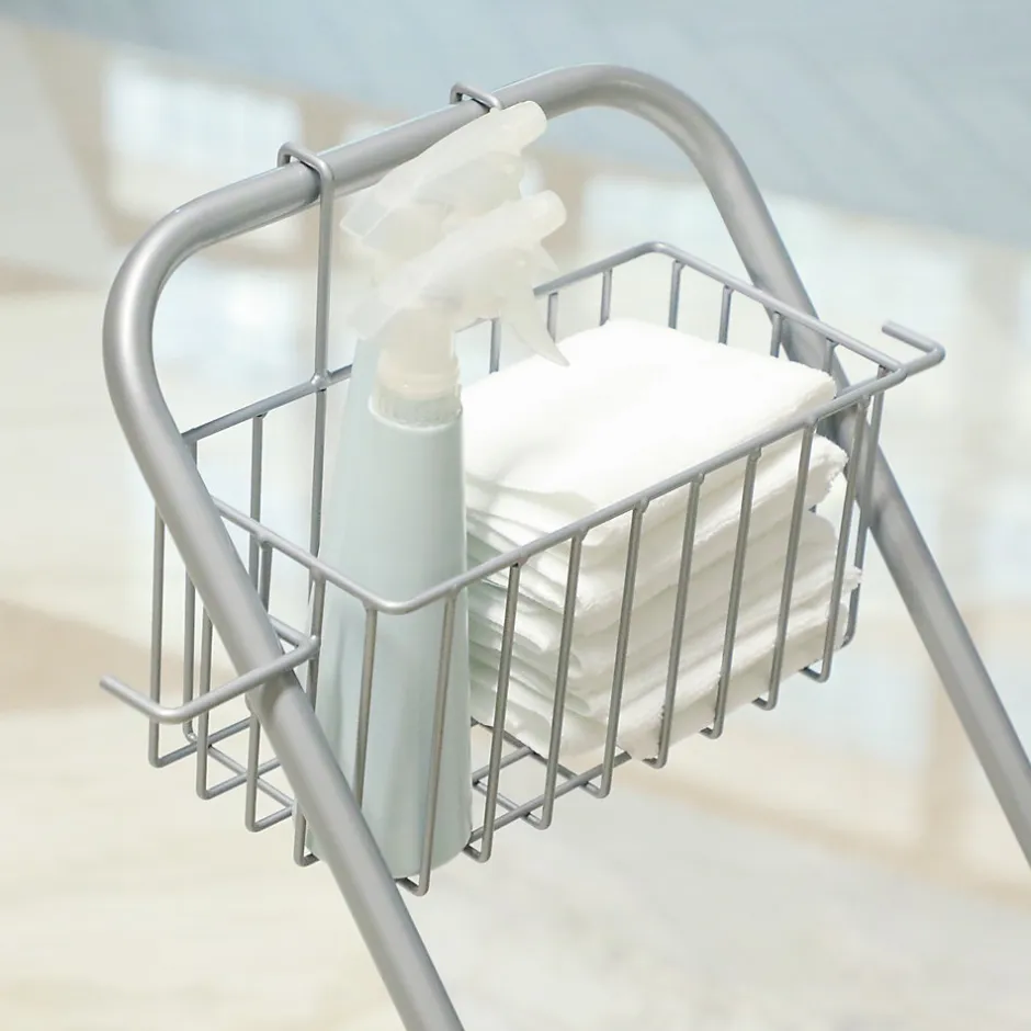 Homcom Chariot de lavage chariot de nettoyage professionnel en acier presse à mâchoire seau + rangements jaune