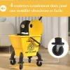 Homcom Chariot de ménage chariot de lavage chariot de nettoyage avec essoreuse à pression seau 26L et serpillère jaune Hot