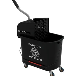 Homcom Chariot de nettoyage lavage seau de ménage 20 L avec essoreur et séparateur eau sale propre noir Outlet