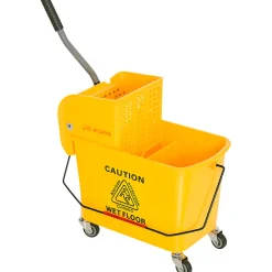 Homcom Chariot de nettoyage lavage seau de ménage 20 L avec essoreur et séparateur eau sale propre jaune