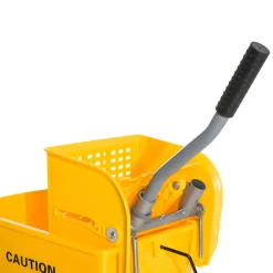 Homcom Chariot de nettoyage lavage seau de ménage 20 L avec essoreur et séparateur eau sale propre jaune