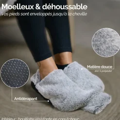 Vivezen Chauffe pieds bouillotte douce 3 litres, déhoussable et antidérapant -