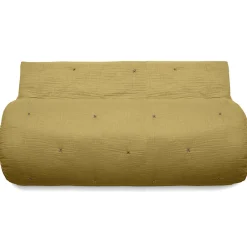 Linnea Chemin de lit capitonné en mousseline de coton 80x200 cm ANDROS jaune jasmin