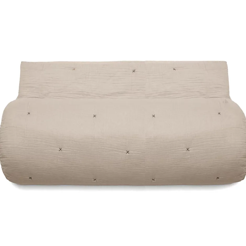 Linnea Chemin de lit capitonné en mousseline de coton 80x200 cm ANDROS beige ficelle Hot