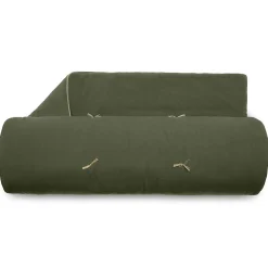 Linnea Chemin de lit coton lavé 80x200 cm HONO DÉCO vert kaki