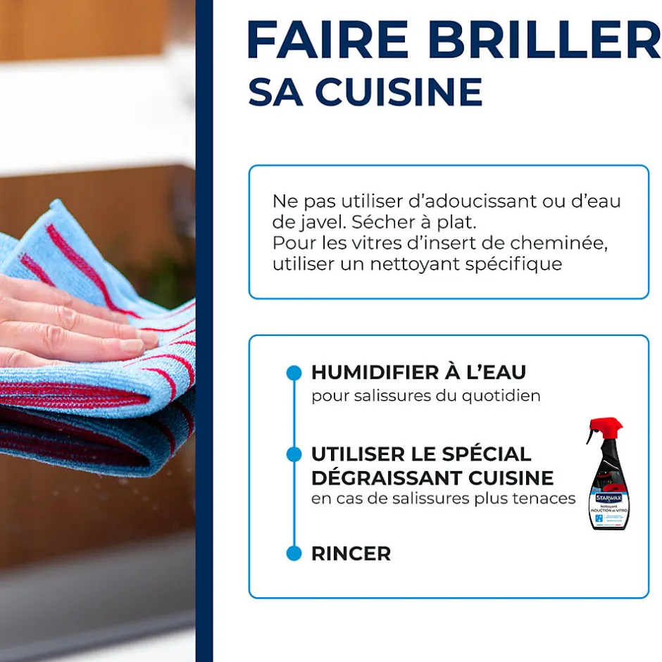 Starwax Chiffon microfibre spéciale vitrocéramique et induction