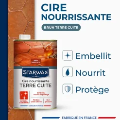 Starwax Cire nourrissante tomettes et terres cuites rouge 1L