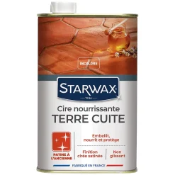 Starwax Cire tomettes et terres cuites incolore 1L New