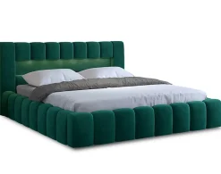 Best Mobilier Cleo - lit coffre avec led - 140x200 cm - sommier inclus - en velours -