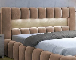 Best Mobilier Cleo - lit coffre avec led - 160x200 cm - sommier inclus - en velours -