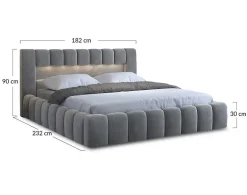 Best Mobilier Cleo - lit coffre avec led - 160x200 cm - sommier inclus - en velours -