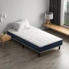Teeno Combinaison lit matelas 90x190 cm, Matelas à Mémoire de Forme + Cadre de Lit en Fer, Comprenant 6 pieds, Epaisseur du matelas 15