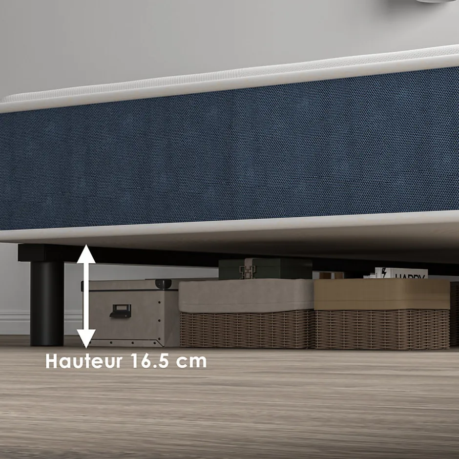 Teeno Combinaison lit matelas 90x190 cm, Matelas à Mémoire de Forme + Cadre de Lit en Fer, Comprenant 6 pieds, Epaisseur du matelas 15