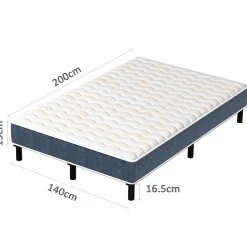 Teeno Combinaison lit matelas 140x200 cm, Matelas a mousse+ Cadre de Lit en Fer, Comprenant 9 pieds, Epaisseur du matelas 15 cm Hot