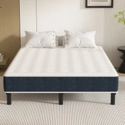 Teeno Combinaison lit matelas 140x200 cm, Matelas a mousse+ Cadre de Lit en Fer, Comprenant 9 pieds, Epaisseur du matelas 15 cm Hot