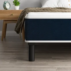 Teeno Combinaison lit 140x190 cm, matelas en mousse à mémoire de forme de 15 cm d'épaisseur + cadre de lit en fer, 9 pieds