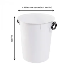 Gilac Conteneur alimentaire 50 L avec poignées noires - blanc