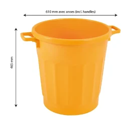 Gilac Conteneur alimentaire rond HACCP 50 L - jaune Hot