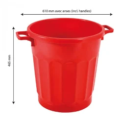 Gilac Conteneur alimentaire rond HACCP 50 L - rouge
