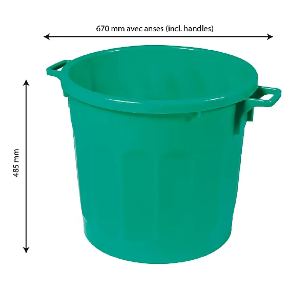 Gilac Conteneur alimentaire rond HACCP 75 L - vert Discount
