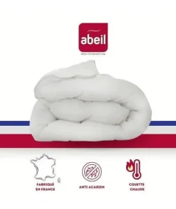 Abeil Couette anti-acariens - 220 x 240 cm - Chaude - 400 g/m² 2 personnes - Blanc -