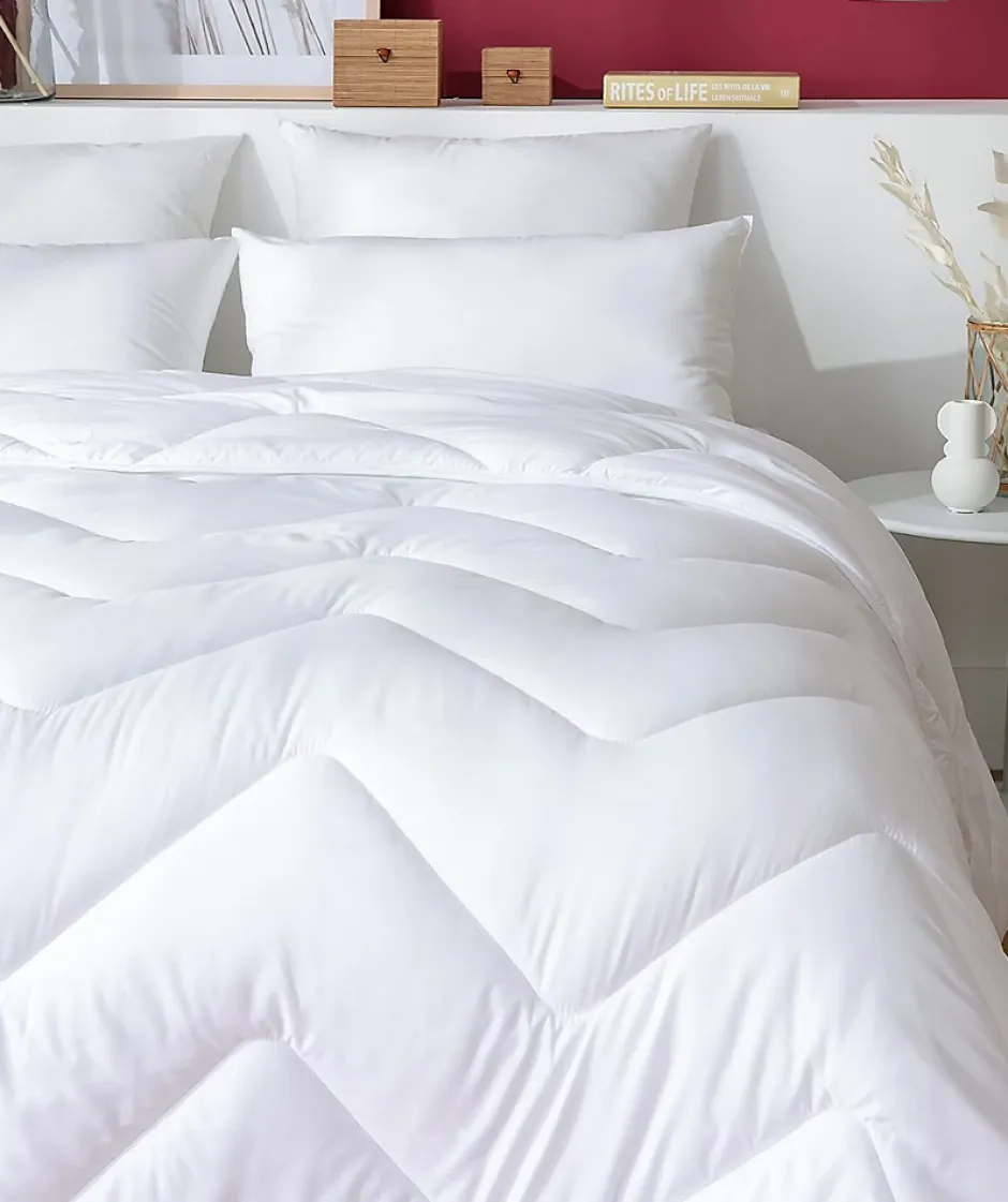 Abeil Couette anti-acariens chaude 220 x 240 cm polyester blanc Discount