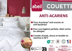 Abeil Couette anti-acariens chaude 200 x 200 cm polyester blanc New