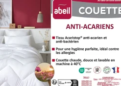 Abeil Couette anti-acariens chaude 140 x 200 cm polyester blanc