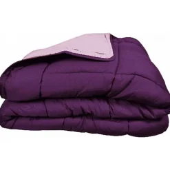 Toison d'Or Couette chaude Bicolore Gamme Microfibre "Cocoon Non feu - Norme NF EN ISO 12952" toutes dimensions - Cocoon Prune Par