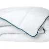 Vente-unique Couette chaude recyclée de DREAMEA en microfibre - 200 x 200 cm - 350 gr/ m² - Biais bleu - ROSA