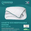 Vente-unique Couette chaude recyclée de DREAMEA en microfibre - 220 x 240 cm - 350 gr/ m² - Biais bleu - ROSA Sale