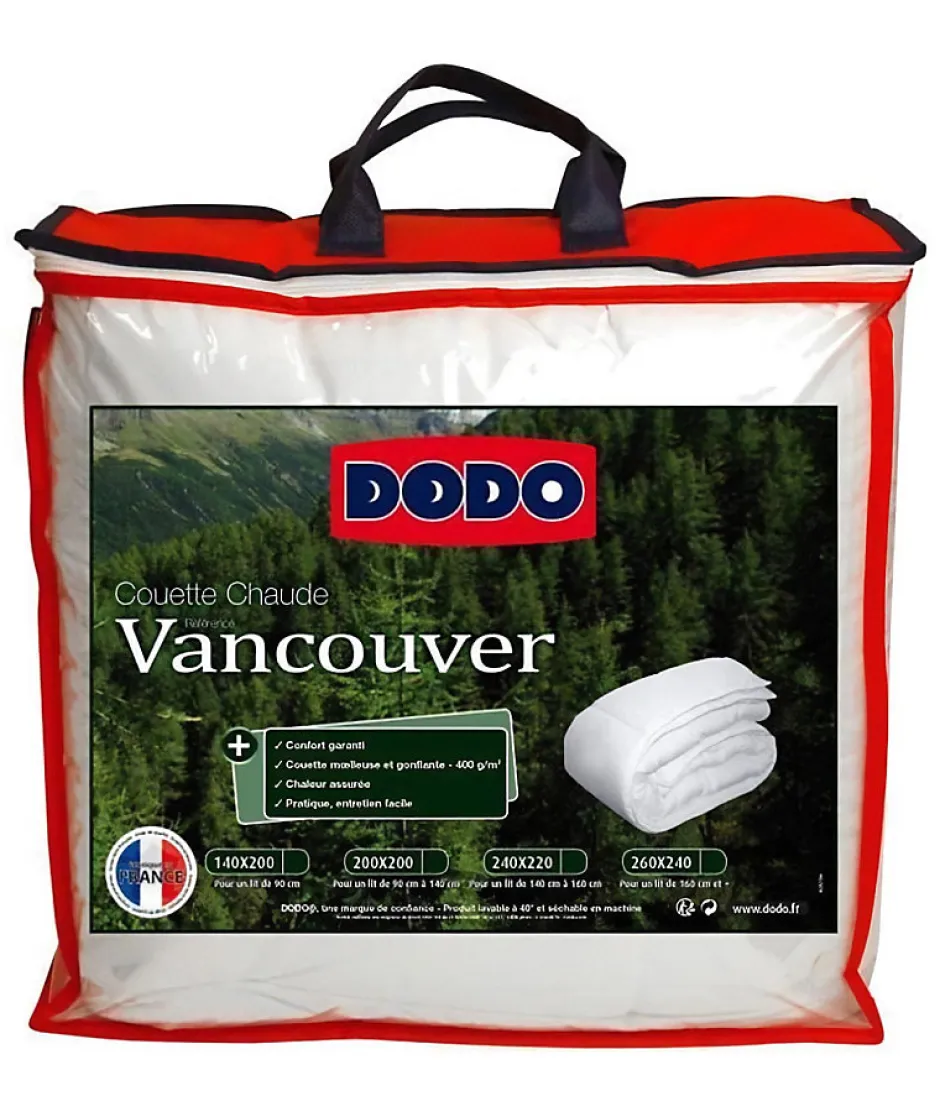 Dodo Couette chaude Vancouver - 200 x 200 cm - 400gr/m² - Blanc - Online