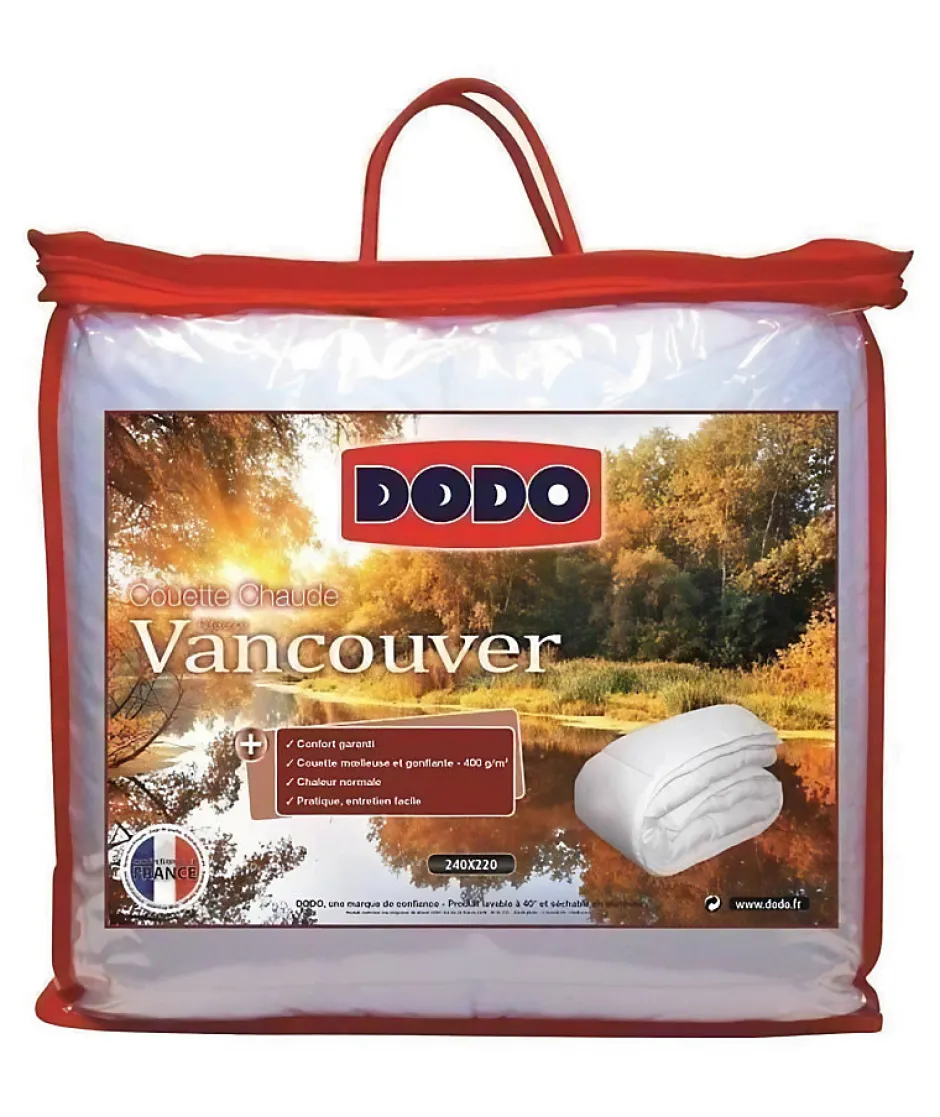 Dodo Couette chaude Vancouver - 240 x 260 cm - 400gr/m² - Blanc - Sale