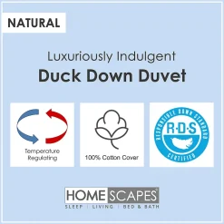 Homescapes Couette de Luxe chaude spéciale hiver en duvet de canard 13.5 Tog - 230 x 220 cm - Clearance