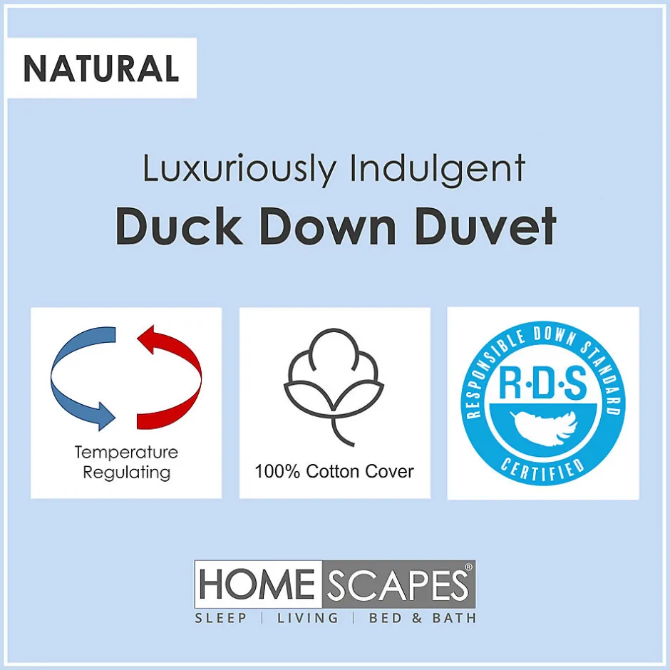 Homescapes Couette de Luxe chaude spéciale hiver en duvet de canard 13.5 Tog - 260 x 220 cm -