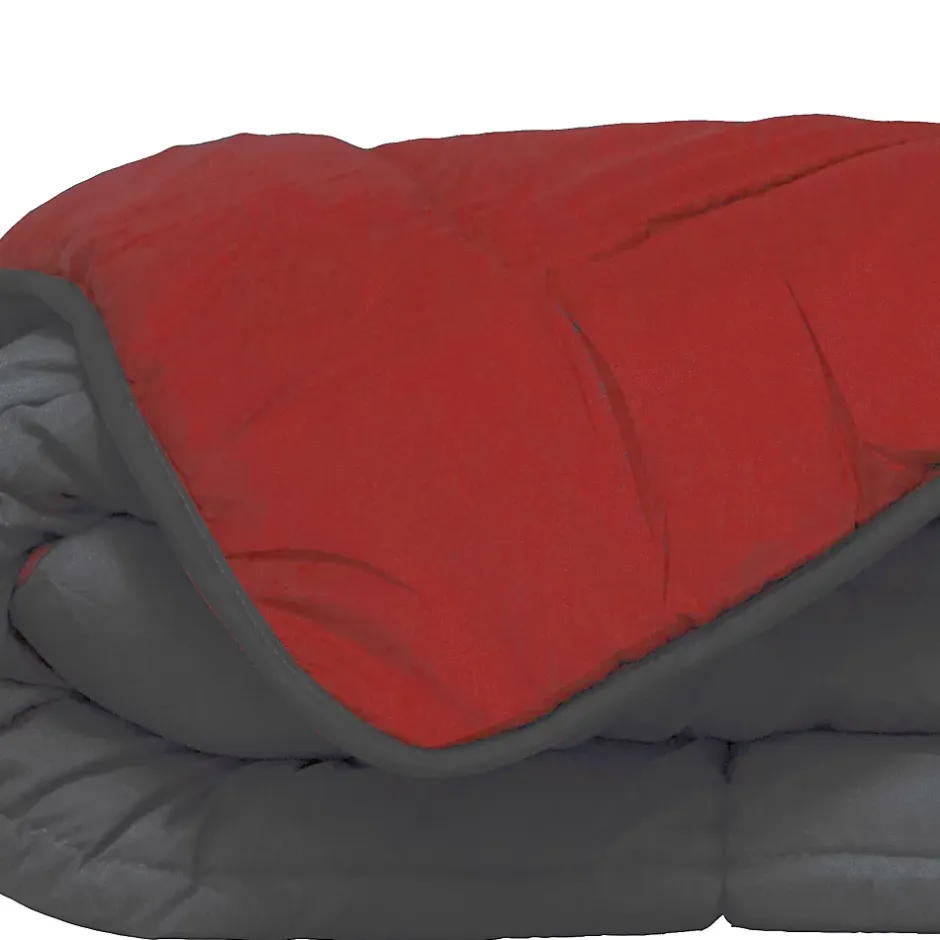 Poyet Motte Couette d'été en microfibre bicolore (240x220 cm - Rouge) Hot