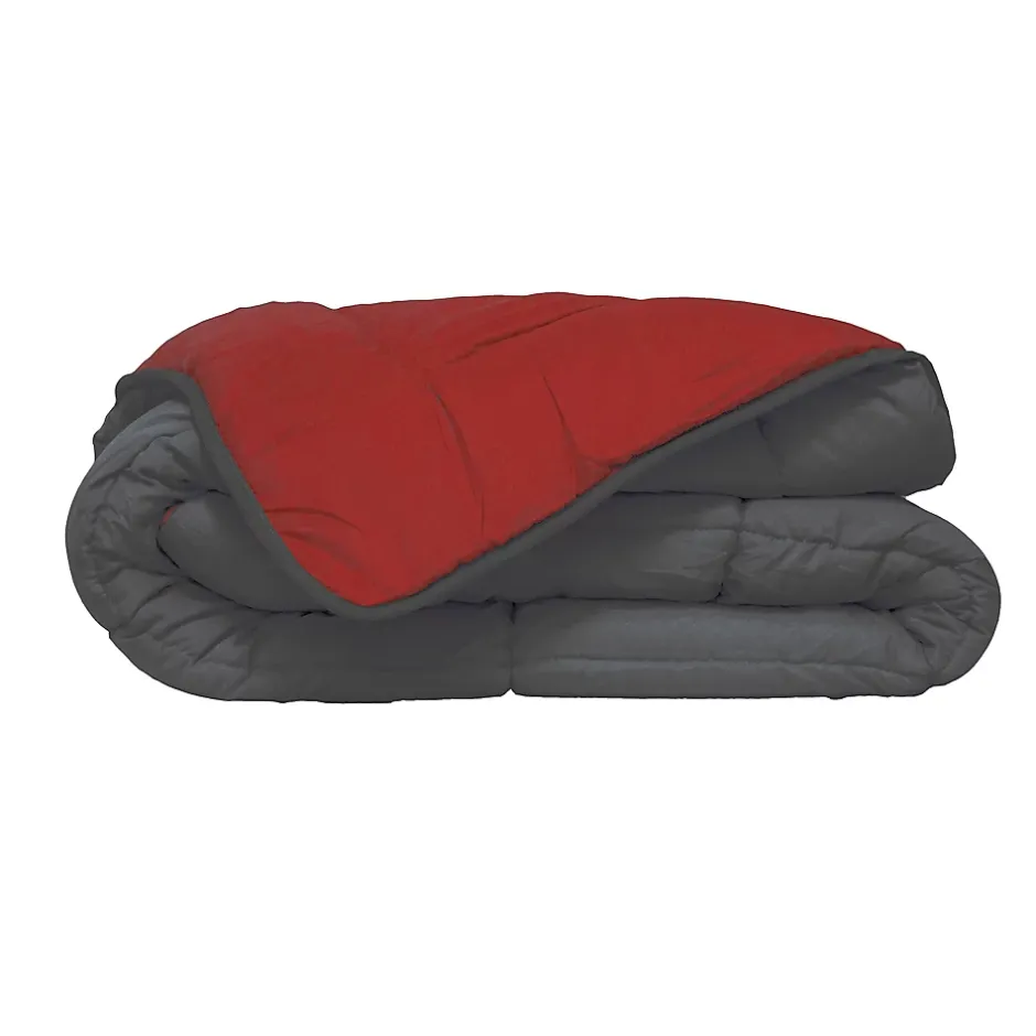 Poyet Motte Couette d'été en microfibre bicolore (240x220 cm - Rouge) Hot