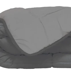 Poyet Motte Couette d'été en microfibre bicolore (140x200 cm - Gris clair)
