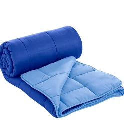 Herzberg Couette En Microfibre Bicolore 240x200cm bleu HG2420BCO-BLUE Best