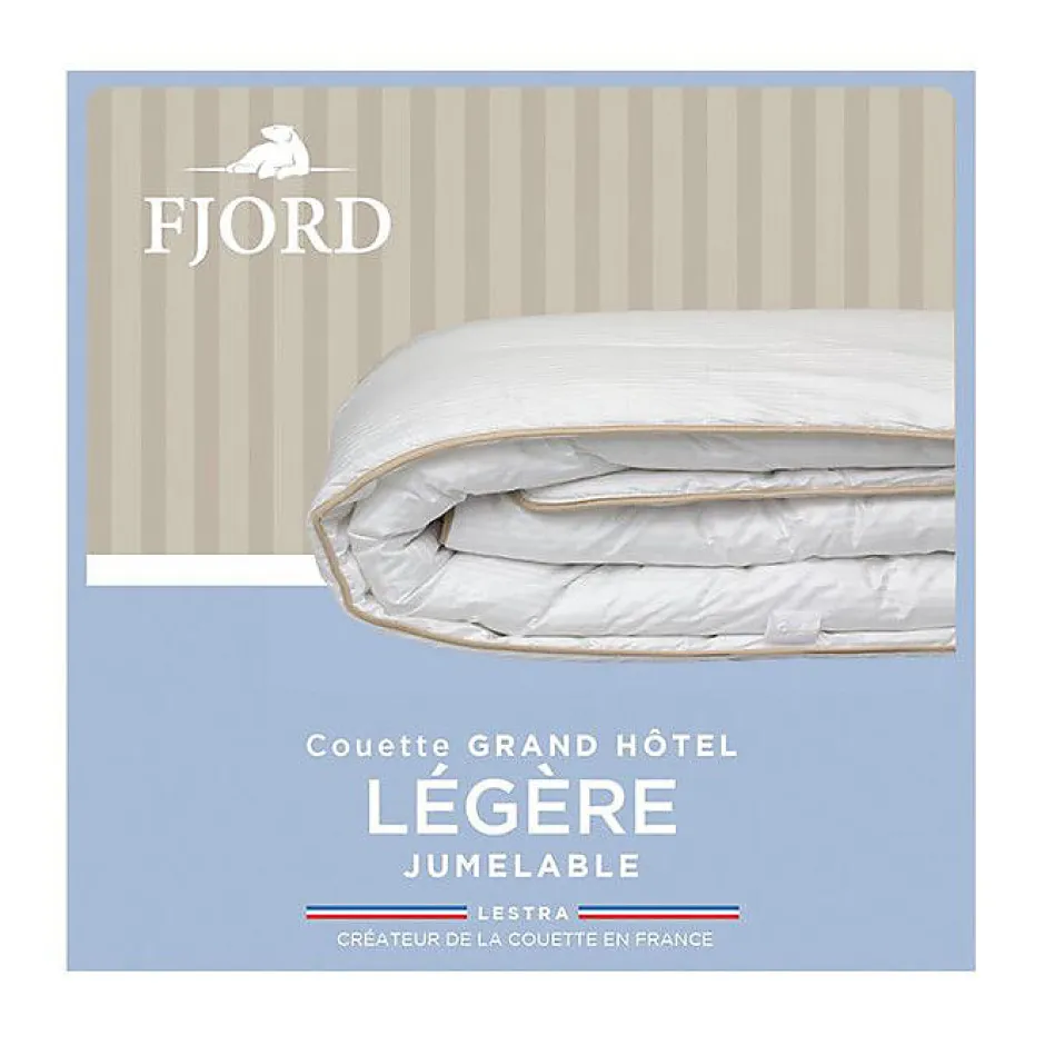 Lestra Couette "Fjord Grand Hotel" Légère Jumelable Satin de coton rayé - 220 x 240 cm pour lit 2 places