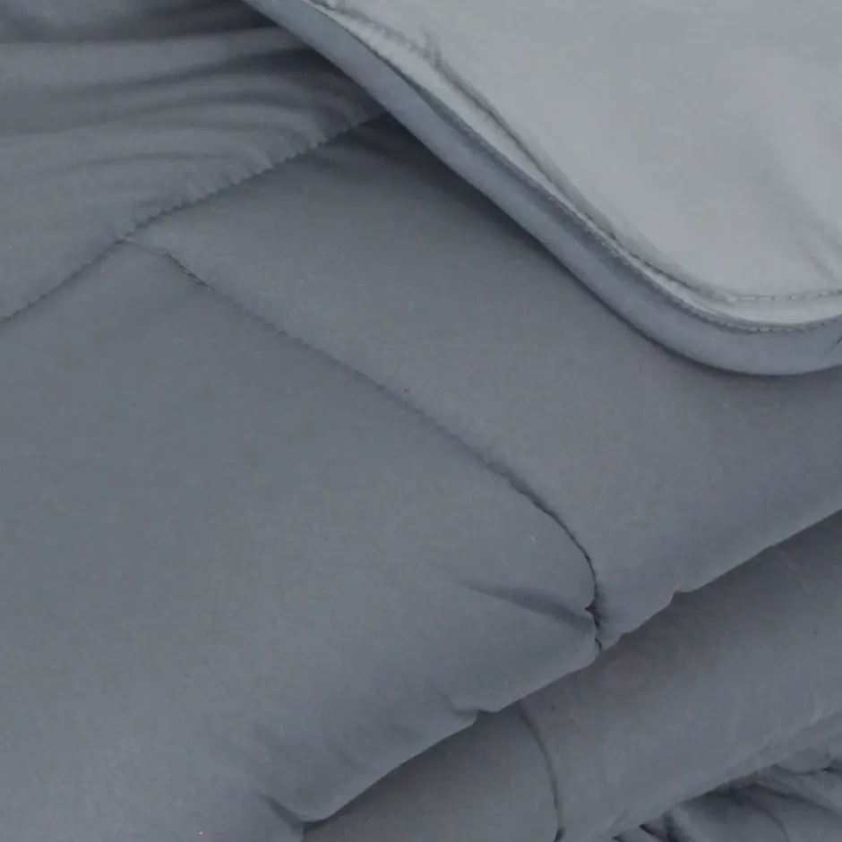 Linnea Couette hiver 200x200 cm COCOON BICOLORE Acier/Argent garnissage fibre polyester 400g/m2 Online