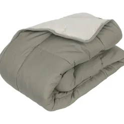 Linnea Couette hiver 260x240 cm COCOON BICOLORE Taupe/Lin garnissage fibre polyester 400g/m2 Hot