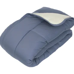 Linnea Couette hiver 200x200 cm COCOON BICOLORE Petrole/Mastic garnissage fibre polyester 400g/m2