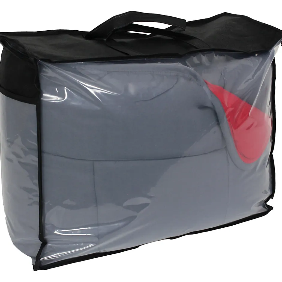 Linnea Couette hiver 140x200 cm COCOON BICOLORE Gris/Rouge garnissage fibre polyester 400g/m2